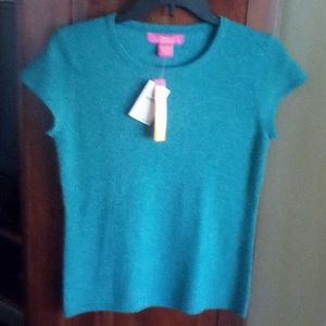 NWT CATHERINE Cashmere Top teal green.